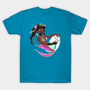 Smiling mermaid with white fish tail T-Shirt